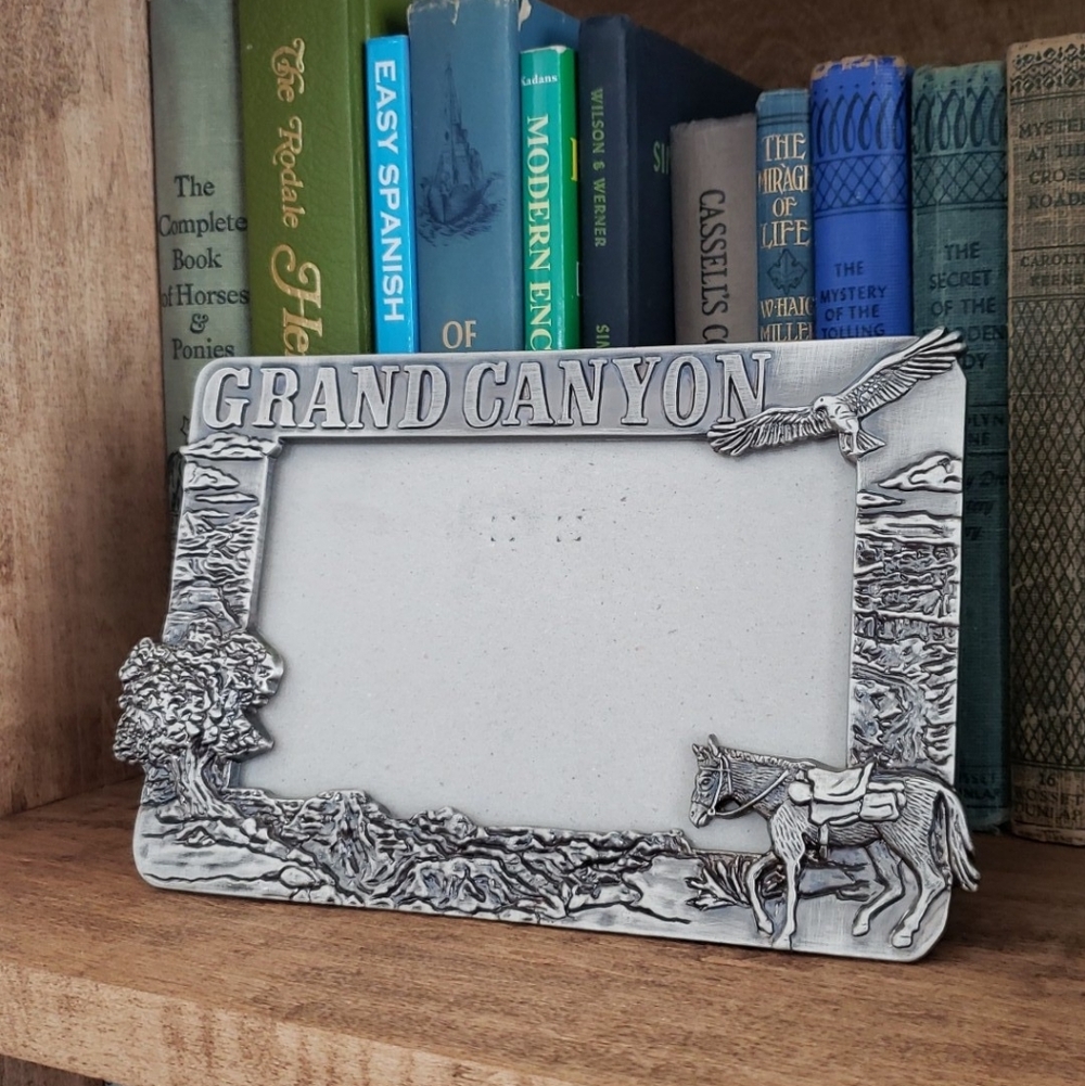 Grand Canyon Silver Pewter Picture Frame 4 1/2" x 6" Souvenir Collectible Decor